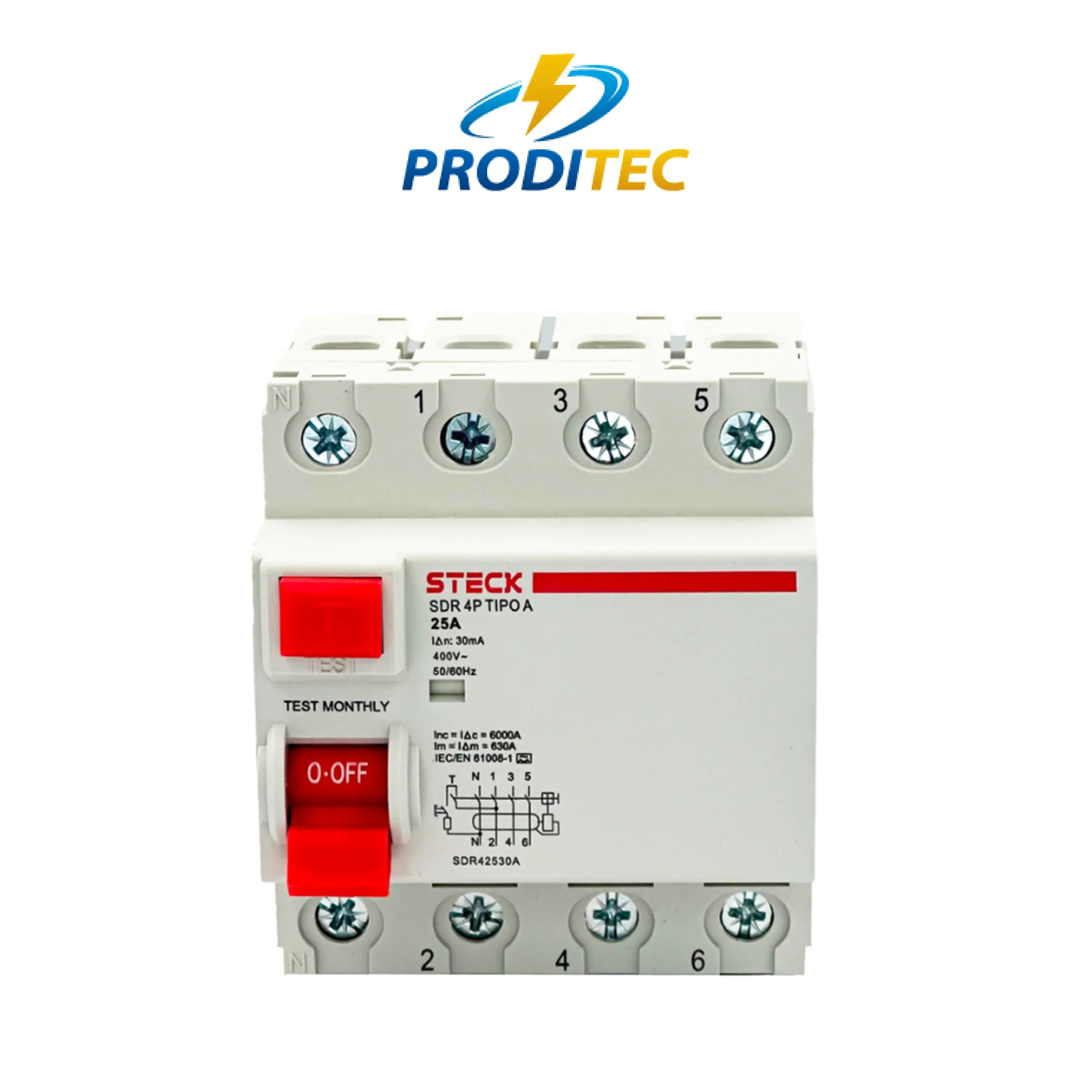 Interruptor Diferencial 4P 100A 30mA Tipo AC