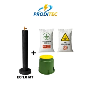 Electrodo de Puesta a Tierra 5/8" x 1 m con Base